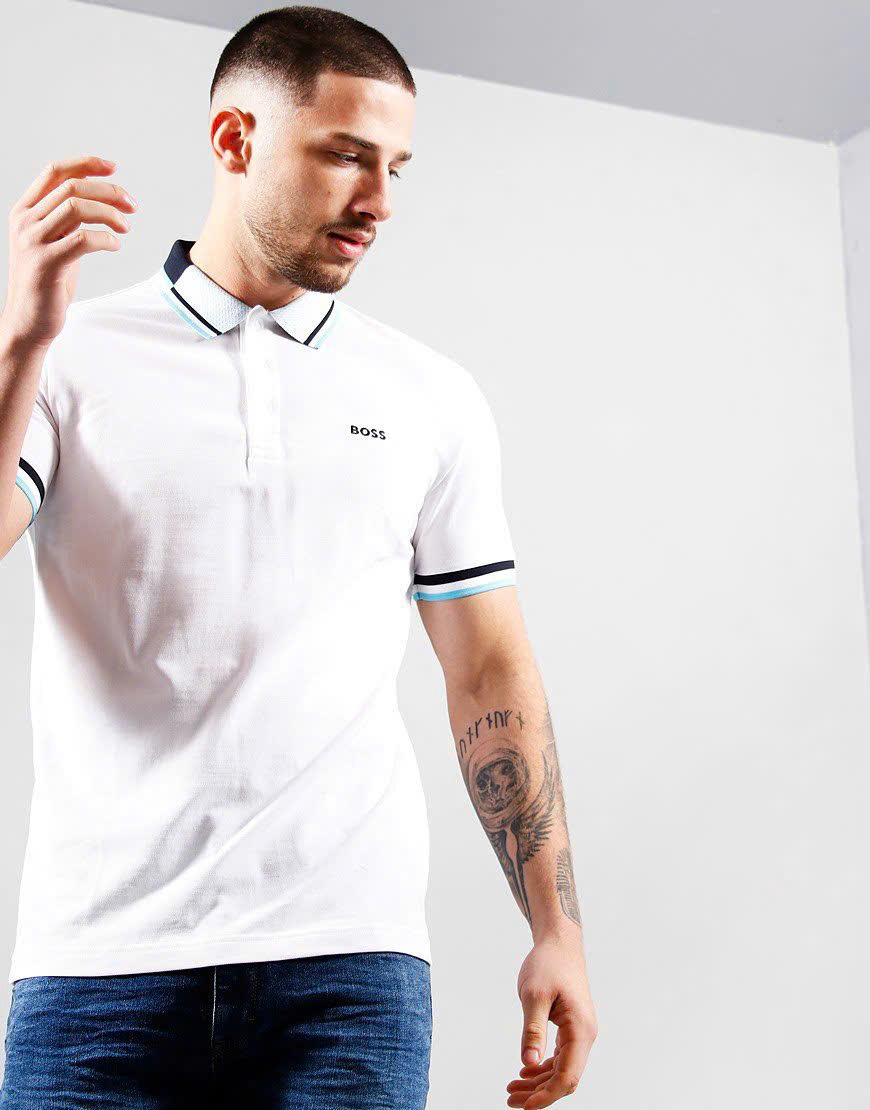 Áo Polo Chính Hãng - Hugo BOSS Paddy Polo ''White/Blue'' - 50469055-255