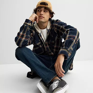 Áo Khoác Chính Hãng - Áo Khoác Đóng Cúc Nỉ Lông Cừu KOHL'S Trinity Coast Hooded 'Nâu/Navy' - DKOL243150-BRO
