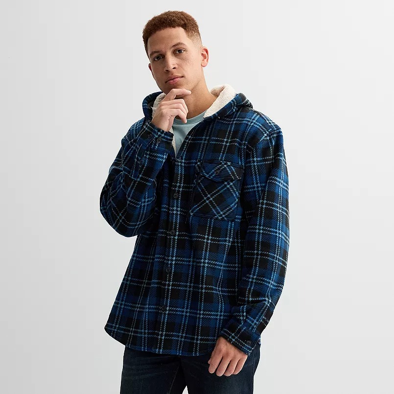 Áo Khoác Chính Hãng - Áo Khoác Trùm Đầu Nỉ Lông Cừu KOHL'S Trinity Coast Hooded 'Blue' - DKOL243150-BLU