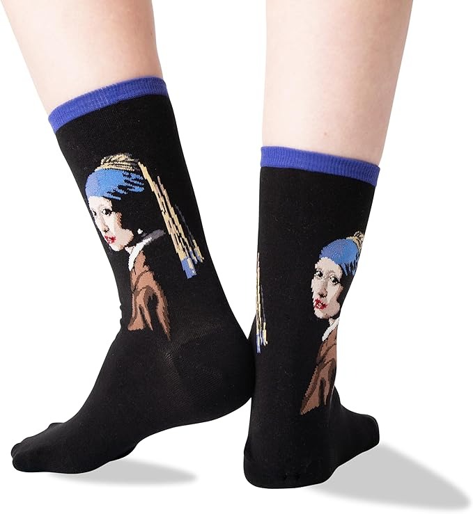 Phụ Kiện Chính Hãng - Tất Hot Sox Women's Girl with The Pearl Earring 'Black' (5 đôi/pack) - HC000114-C