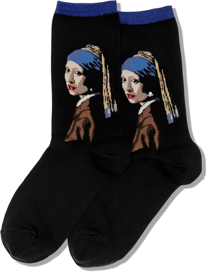 Phụ Kiện Chính Hãng - Tất Hot Sox Women's Girl with The Pearl Earring 'Black' (5 đôi/pack) - HC000114-C