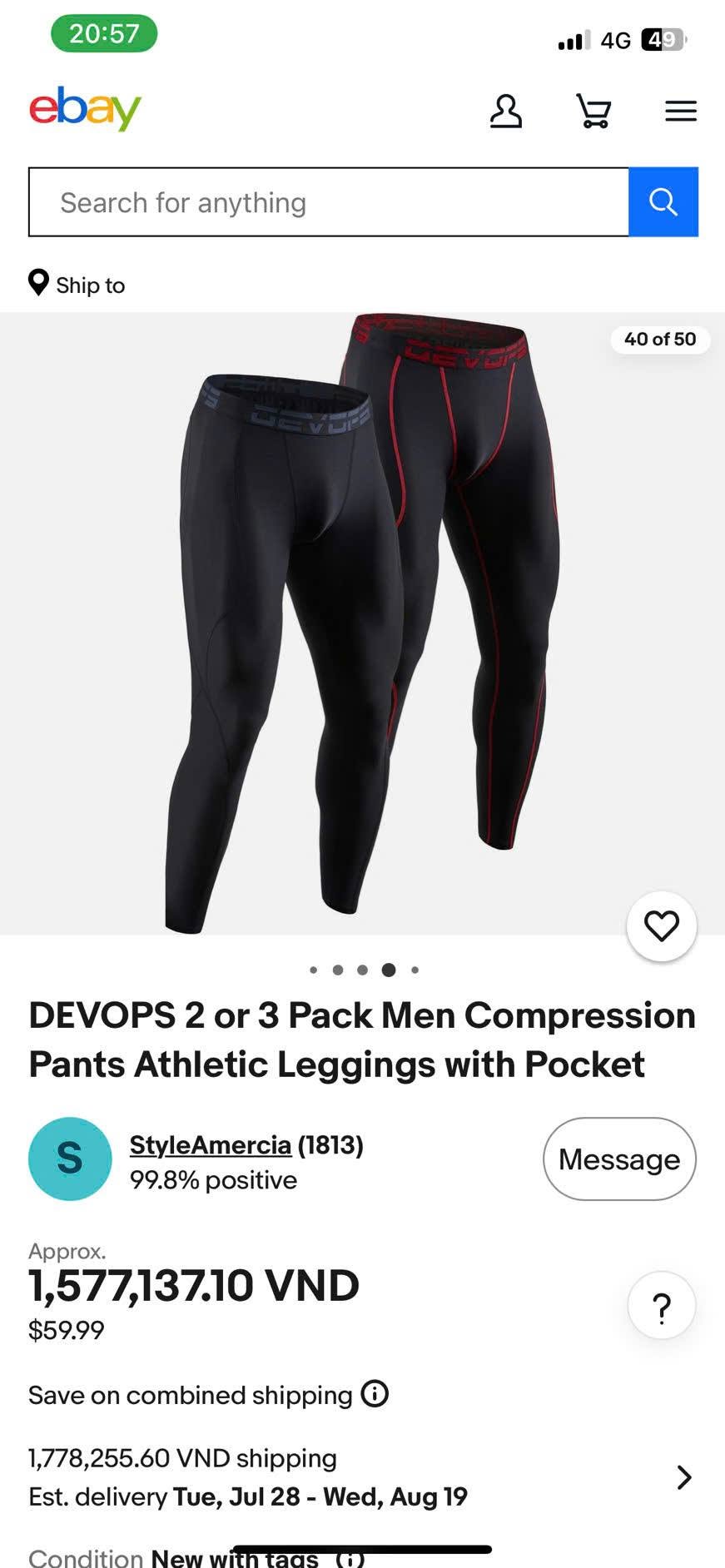 QUẦN DÀI CHÍNH HÃNG - Sét 3 Quần DEVOPS Men's Compression Pants Athletic Leggings - B09XPWHWV6