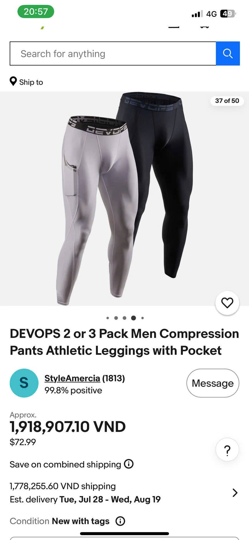 QUẦN DÀI CHÍNH HÃNG - Sét 3 Quần DEVOPS Men's Compression Pants Athletic Leggings - B09XPWHWV6