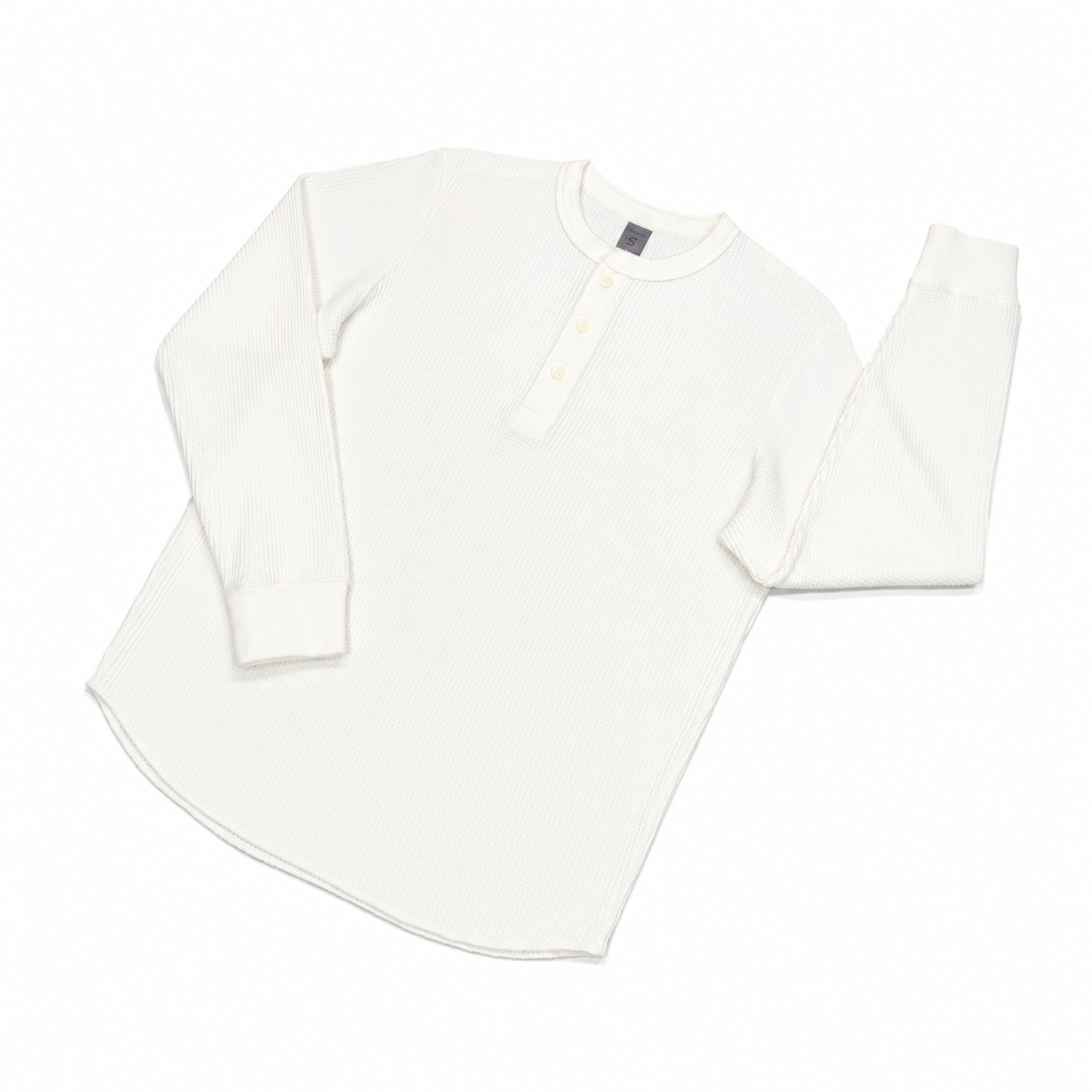 Áo Sweater Chính Hãng - Uniqlo Men's Waffle Henley Neck Long Sleeve Shirt 