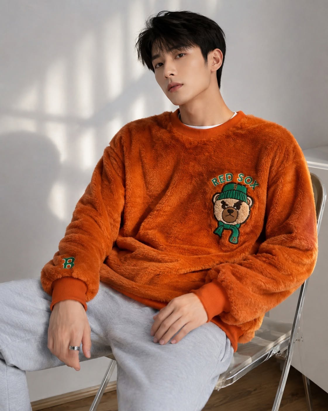 Áo Sweater Chính Hãng - MLB Boston Red Sox Mega Bear Sweatshirt - 89311192