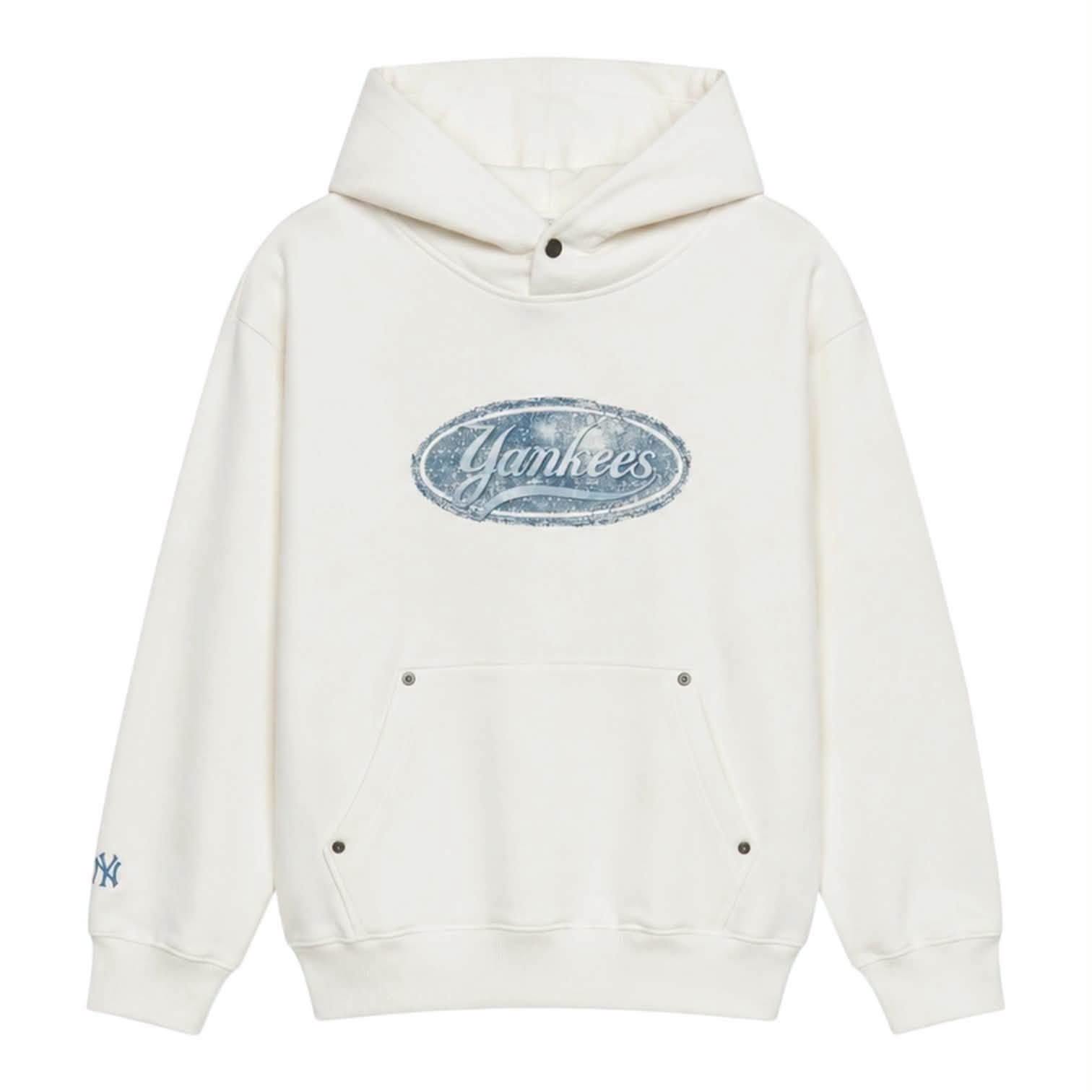 Áo Hoodie Chính Hãng - MLB Denim-like Monogram Big Lux - 3AHDM0551-50CRS