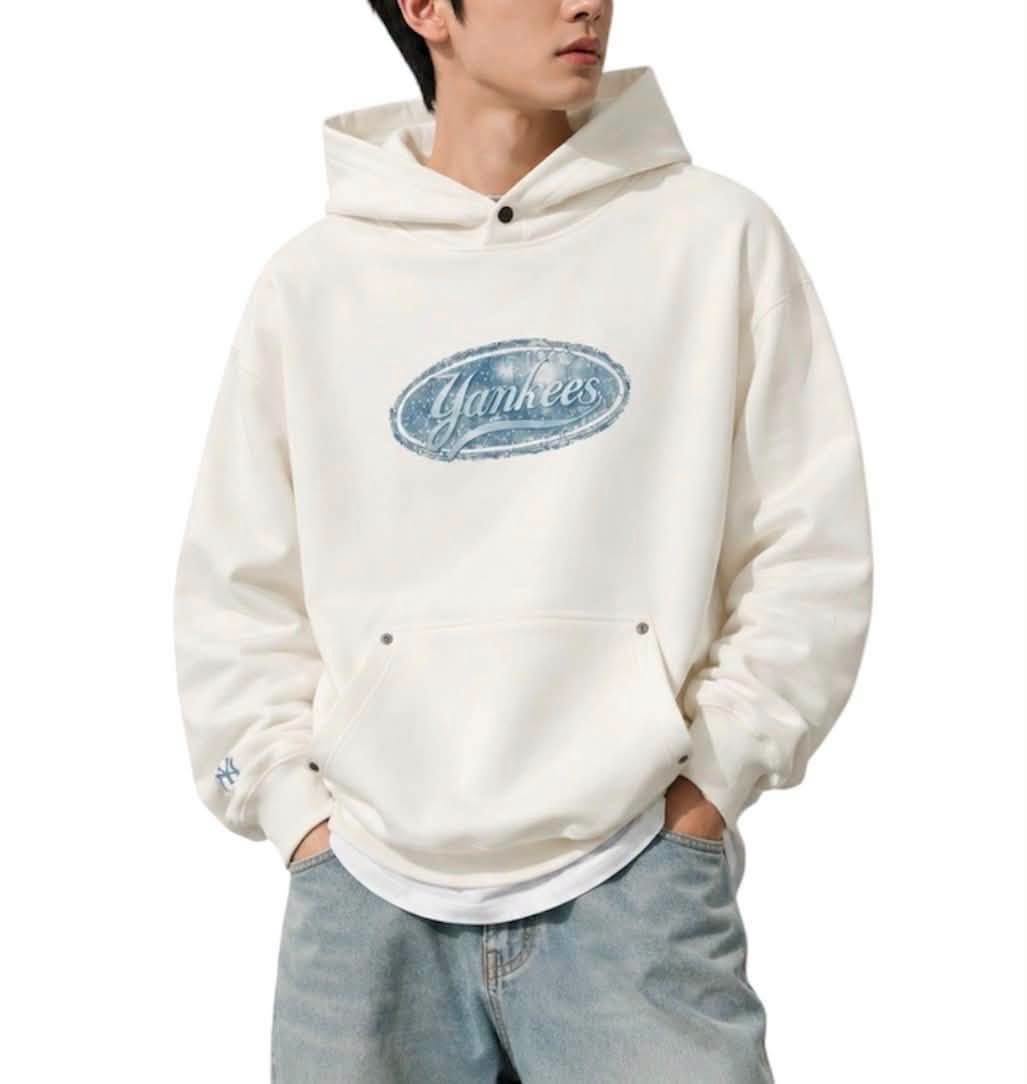 Áo Hoodie Chính Hãng - MLB Denim-like Monogram Big Lux - 3AHDM0551-50CRS
