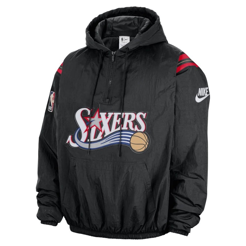 Áo Hoodie Chính Hãng - Nike NBA Philadelphia 76ers Hardwood Classics Therma-FIT Half-Zip - HQ5334-010