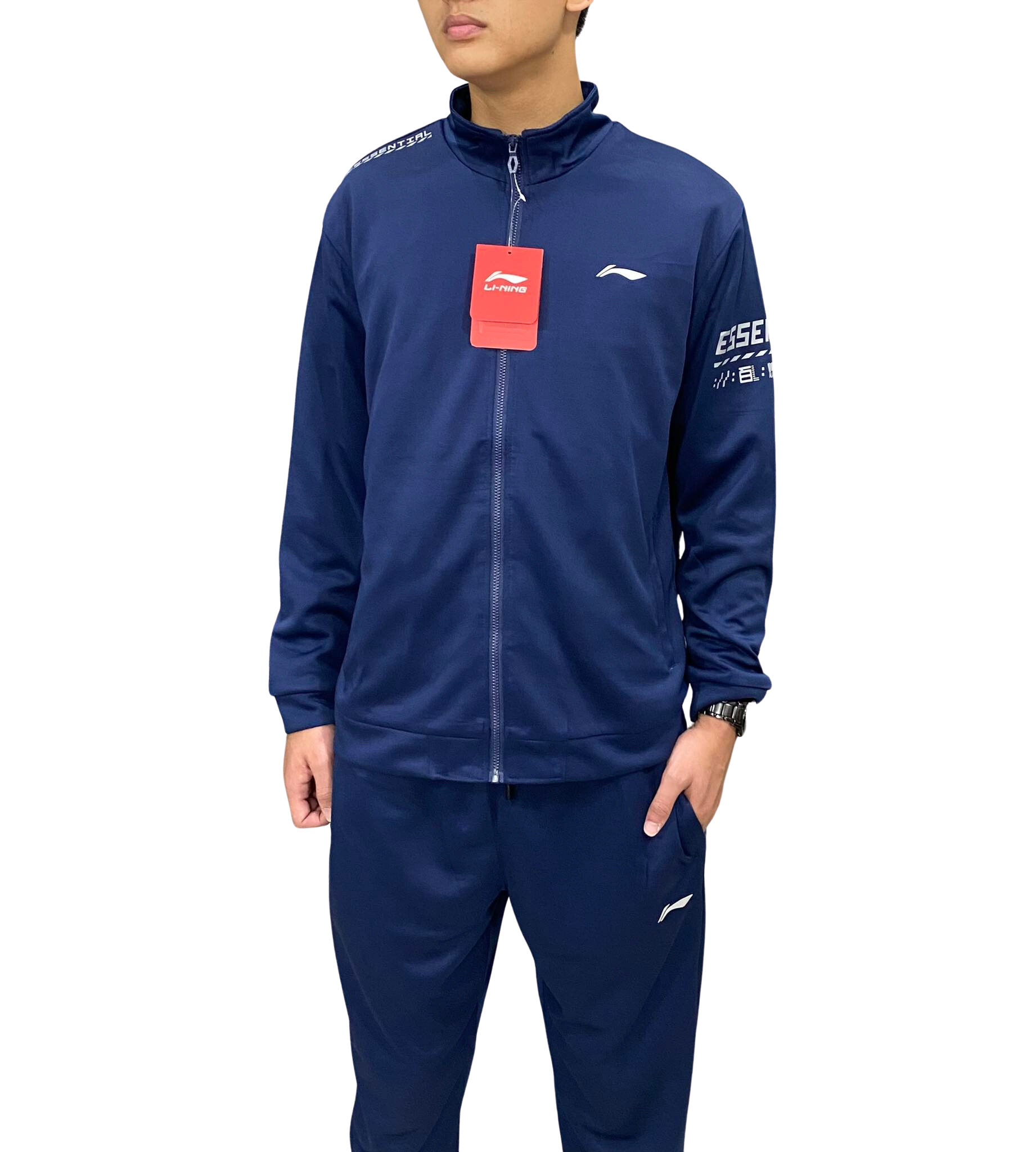 Bộ Thể Thao Chính Hãng - Li-Ning TrackSuit Training Essentials Blue/Grey Không Mũ - HL1-451