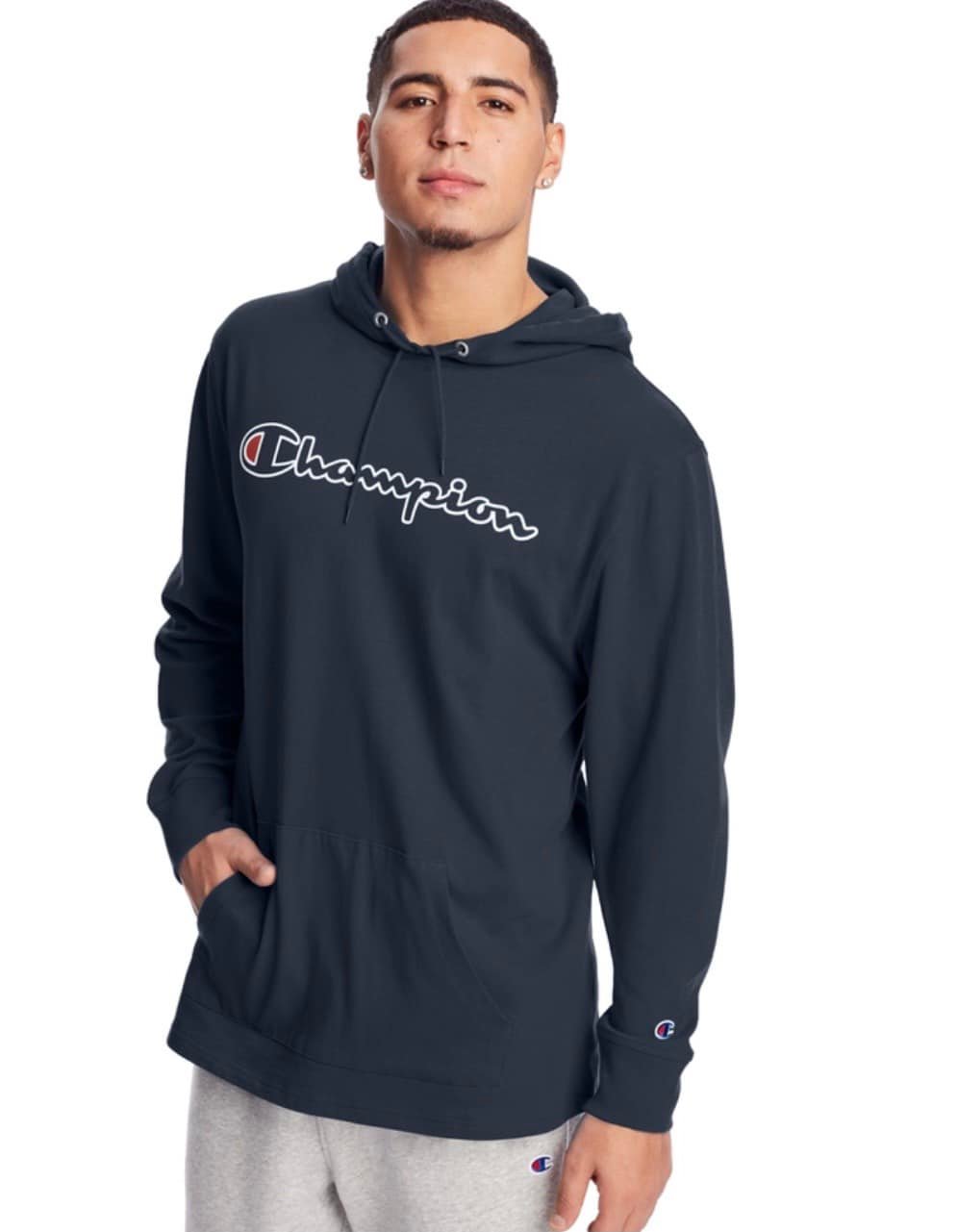 ÁO HOODIE CHÍNH HÃNG - Champion Men's Midweight Hoodie Pullover Navy - T4177-031