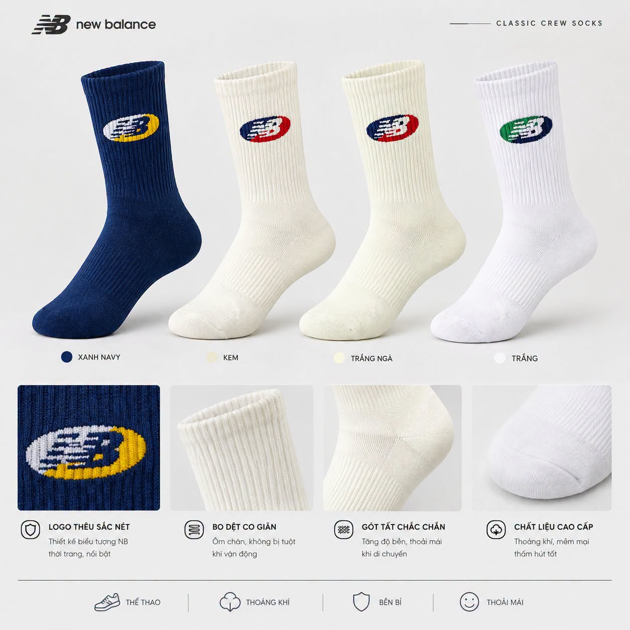 PHỤ KIỆN CHÍNH HÃNG - Tất Newblance  ANKLE SOCK Casual Basic - NB1972