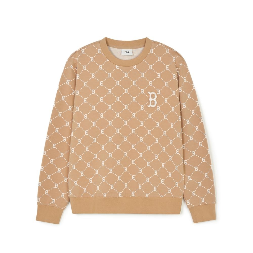 Áo Sweater Chính Hãng - MLB Sweatshirts Jacquard Dia Monogram Boston Begie - 3AMTM0141 - 43CAL