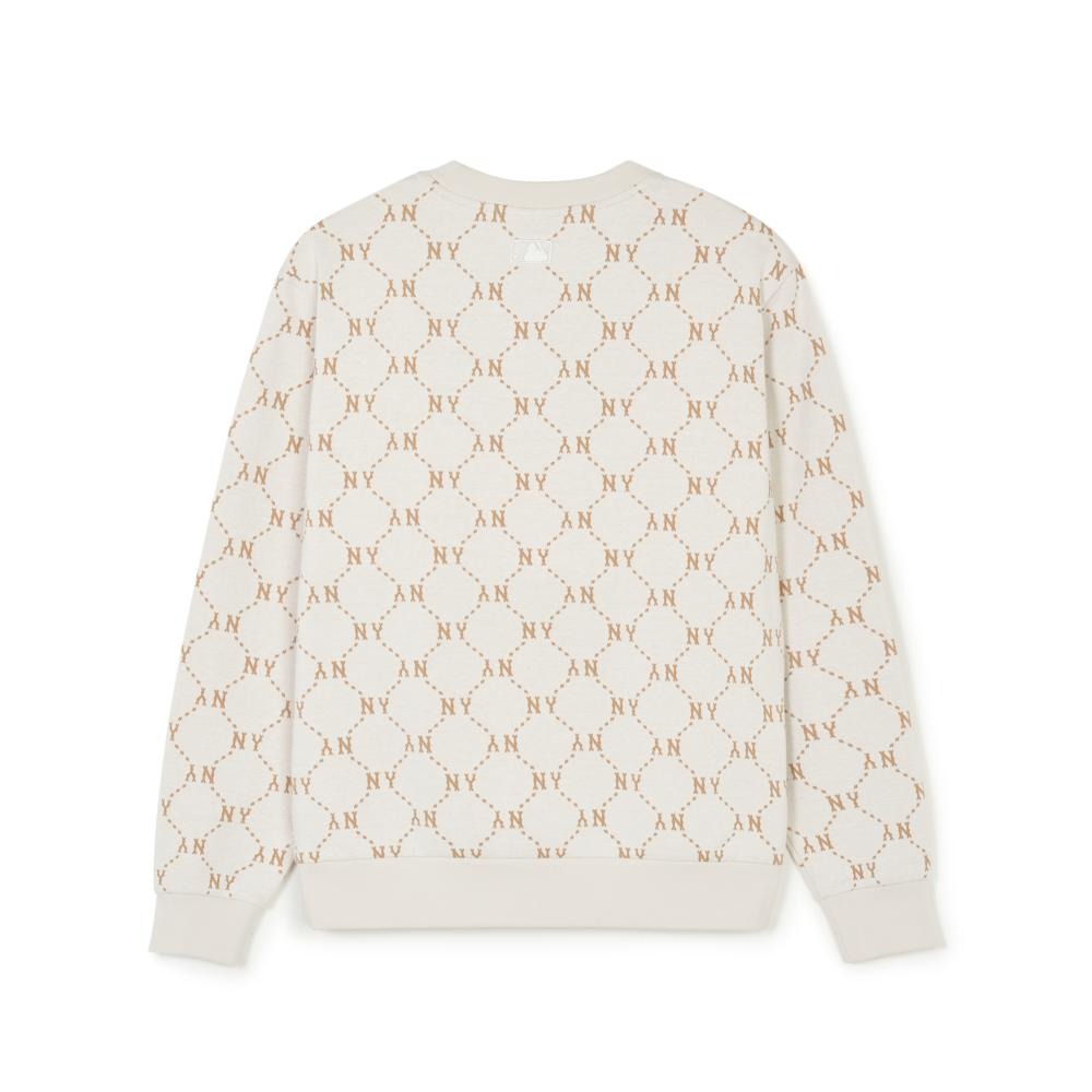 Áo Sweater Chính Hãng - MLB Sweatshirts Jacquard Dia Monogram NY Cream - 3AMTM0141-50CRS