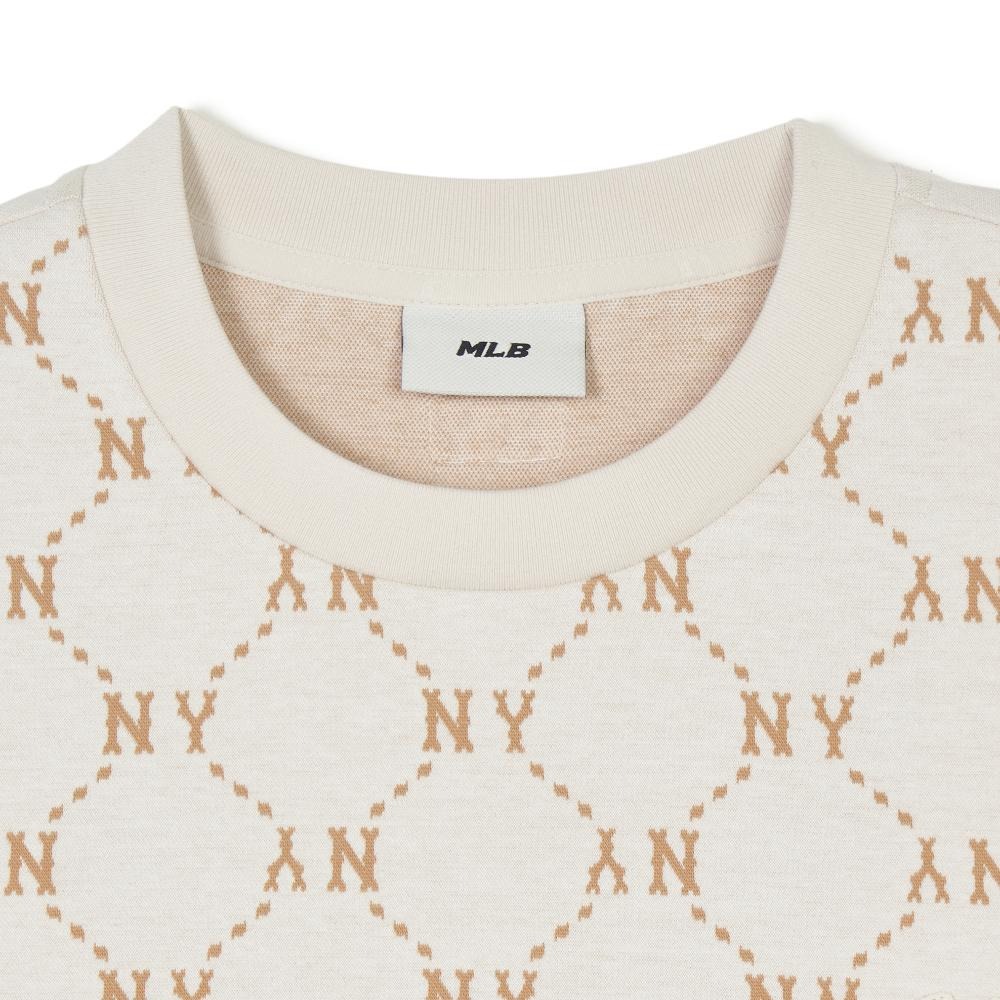 Áo Sweater Chính Hãng - MLB Sweatshirts Jacquard Dia Monogram NY Cream - 3AMTM0141-50CRS