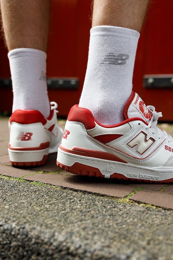 Giày Casual Chính Hãng - Sneaker Nam Nữ NewBalance 550 White/Red - BB550STF