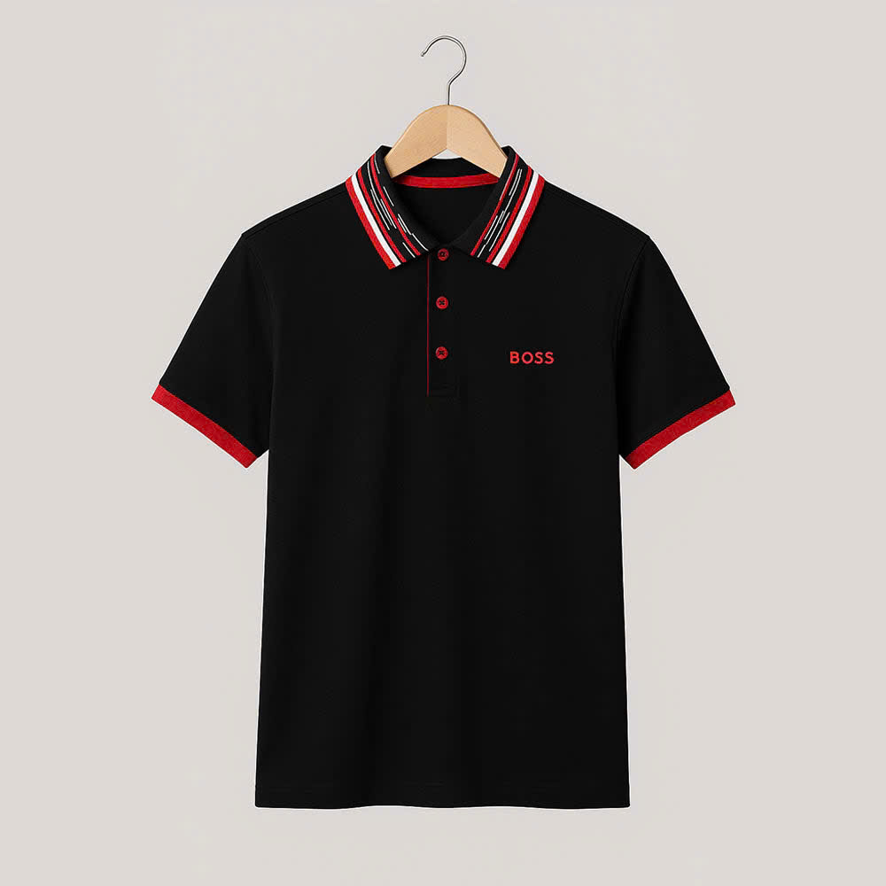 Áo Polo Chính Hãng - Hugo BOSS Paddy Polo ''Black/Red Pattern'' - 50426057-04
