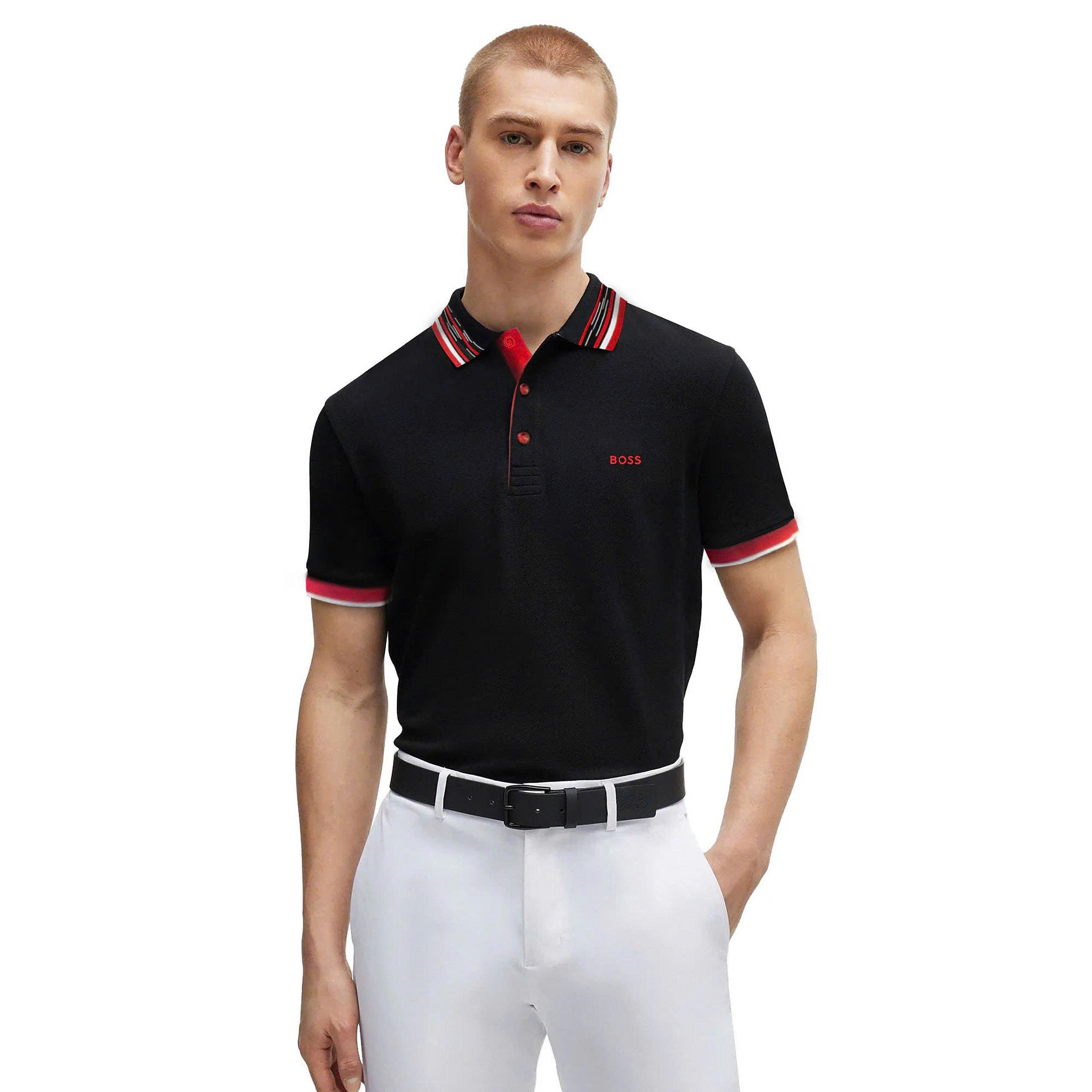 Áo Polo Chính Hãng - Hugo BOSS Paddy Polo ''Black/Red Pattern'' - 50426057-04