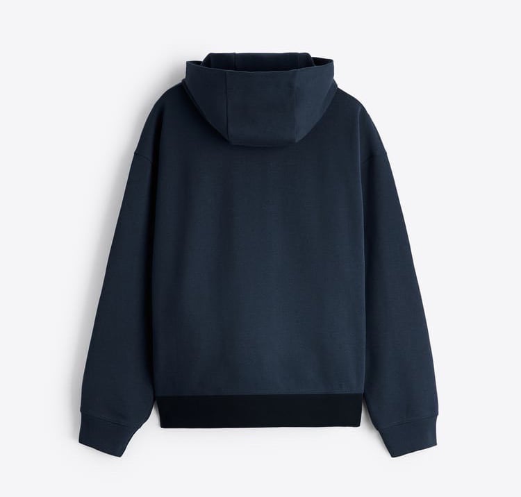 Áo Hoodie Chính Hãng - Zara Men Basic 'Navy/Black' Bo Chun Đen - 0822/15
