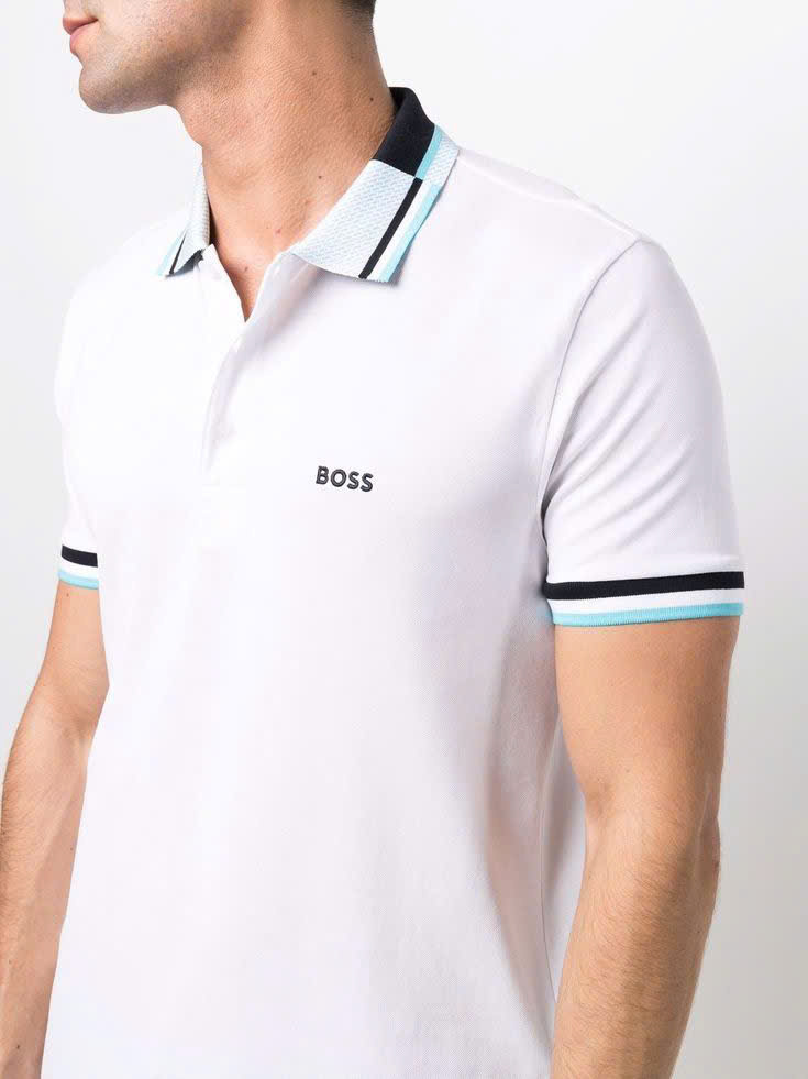 Áo Polo Chính Hãng - Hugo BOSS Paddy Polo ''White/Blue'' - 50469055-255
