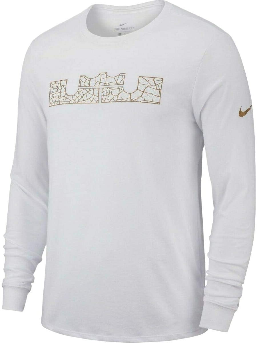 ÁO SWEATSHIRTS CHÍNH HÃNG - NiKe Men's Dry LEBRON Strongest Long Sleeve Graphic Tee White - 924221-100