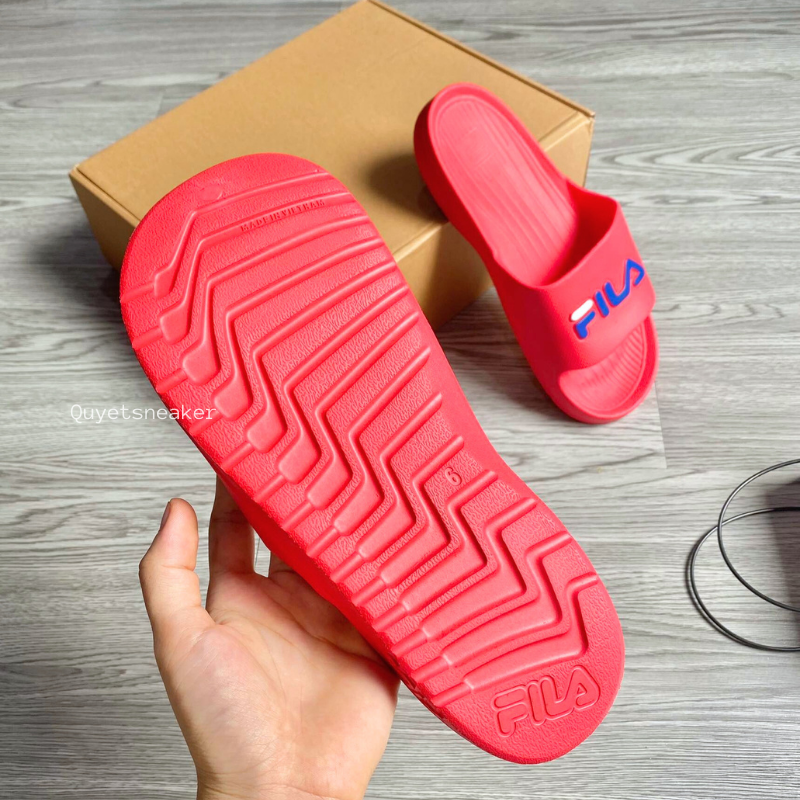Dép Chính Hãng - Dép Đúc Fila Quai Ngang Slide 'Red/Blue' - DFL030-400