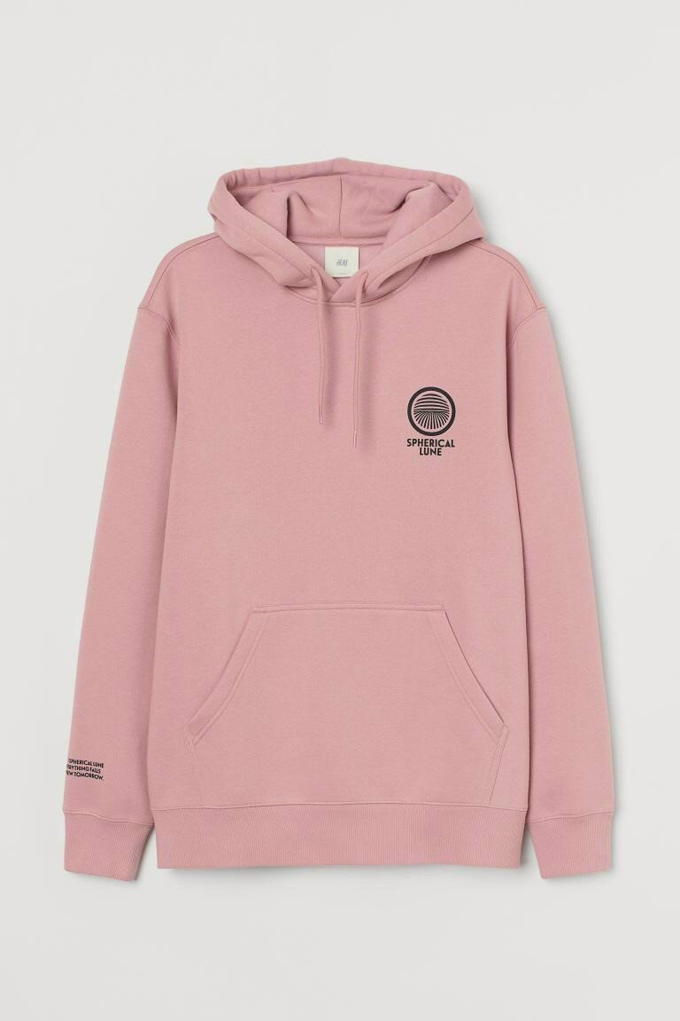 Áo Hoodie Nỉ Nam Nữ HM Printed Hooded- Light 'Pink' - 273628