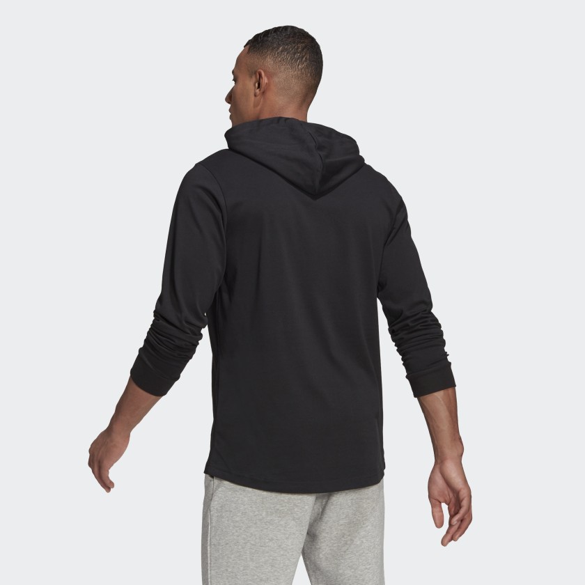 Adidas Men's Essentials Small Logo Pullover Hoodie - 'Black' GK9046