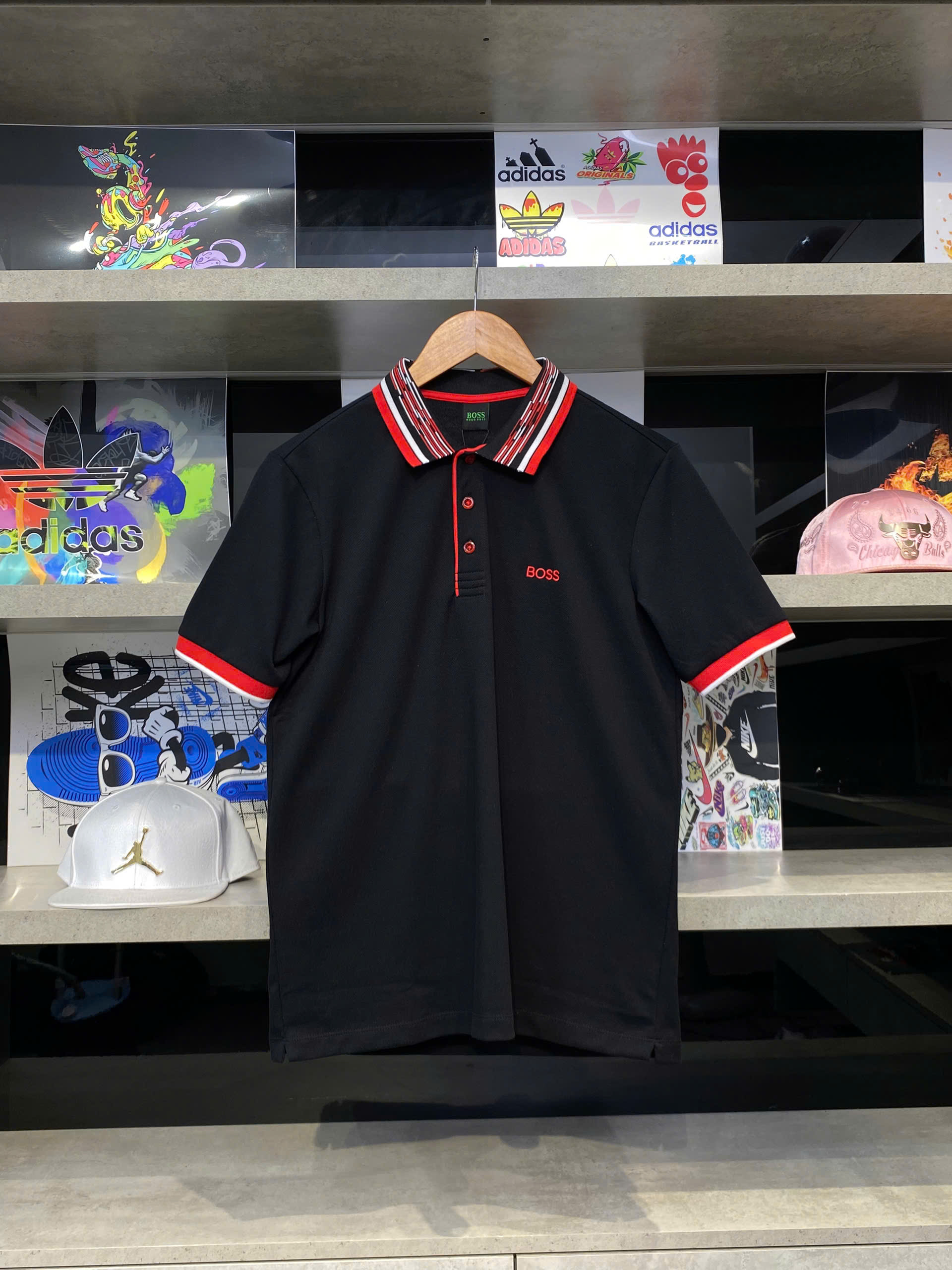 Áo Polo Chính Hãng - Hugo BOSS Paddy Polo ''Black/Red Pattern'' - 50426057-04