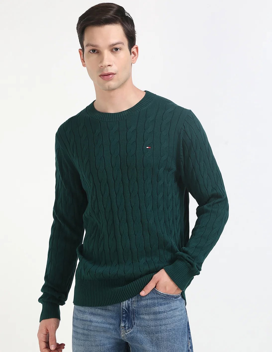Áo Sweater Chính Hãng - Tommy Hilfiger Men Cable Knit Pullover - 9O0KQK81PGY