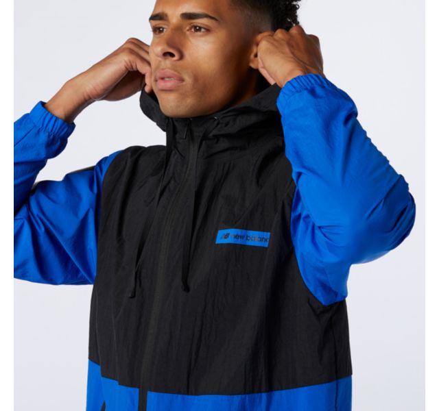 Áo Khoác Chính Hãng - New Balance Sport Style Optiks Windbreaker 'Black/Blue' - MJ03559-BK