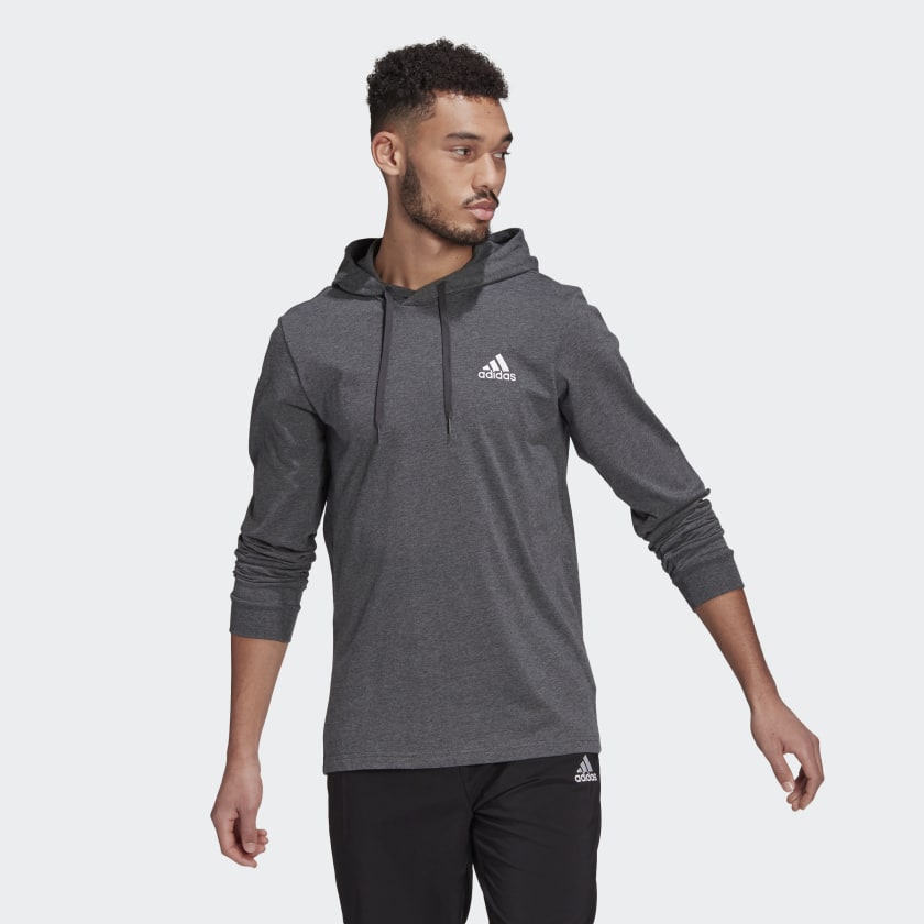 Adidas Men's Essentials Small Logo Pullover Hoodie - 'Grey' GV0248