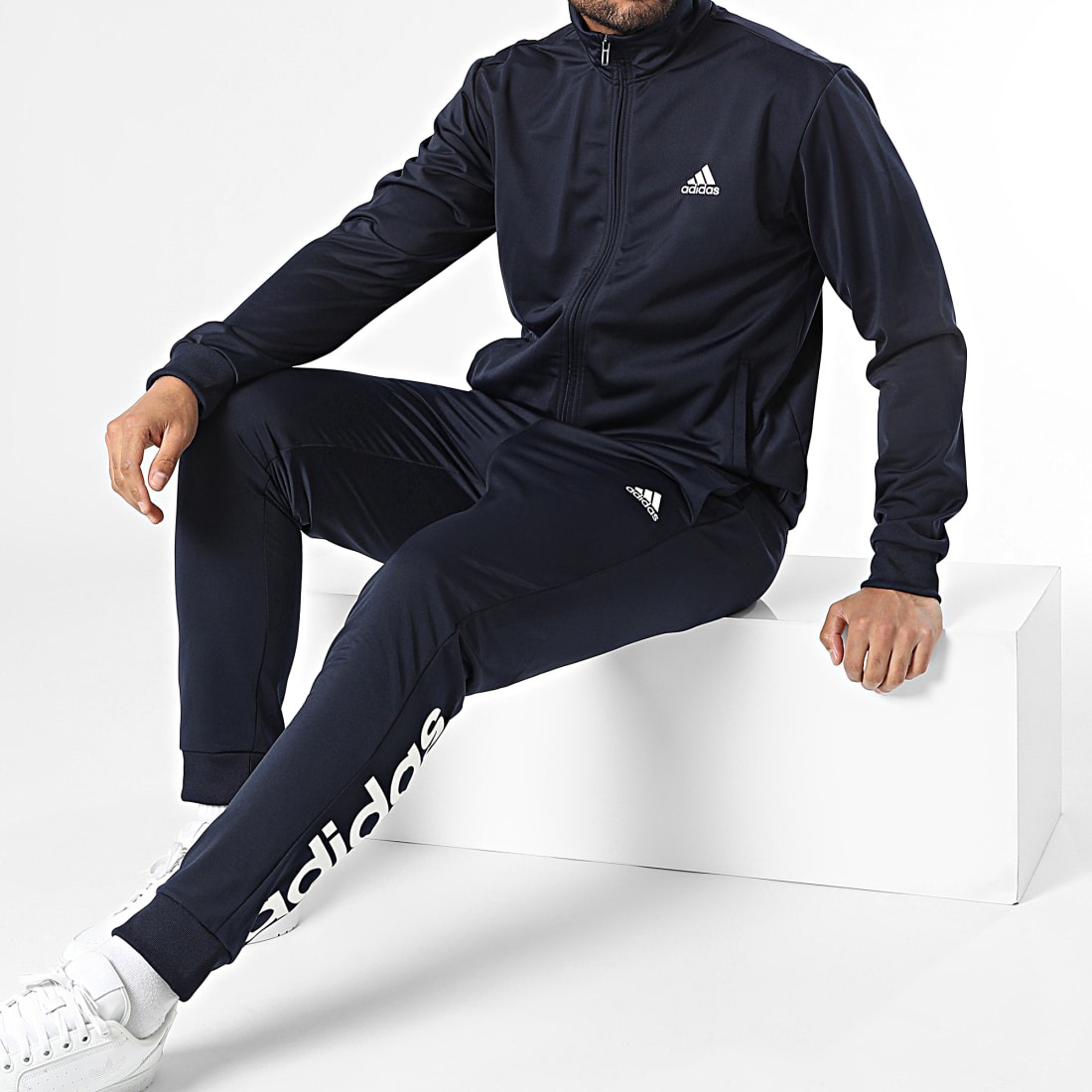 Bộ Thể Thao Nam Chính Hãng - adidas Men's Linear Logo Knit Blue Suit ''Navy'' - HZ2219