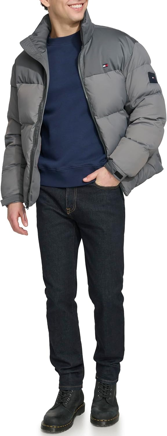 Áo Khoác Phao Chính Hãng - Tommy Hilfiger Mens Mixed-Media Puffer 