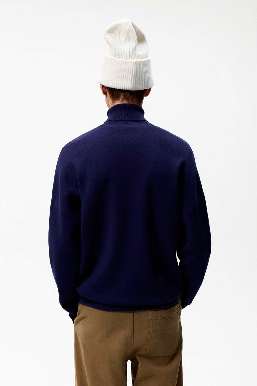 Áo Sweater Chính Hãng - Áo Len Zara Cổ Cao 'Navy' - 063230-NAV