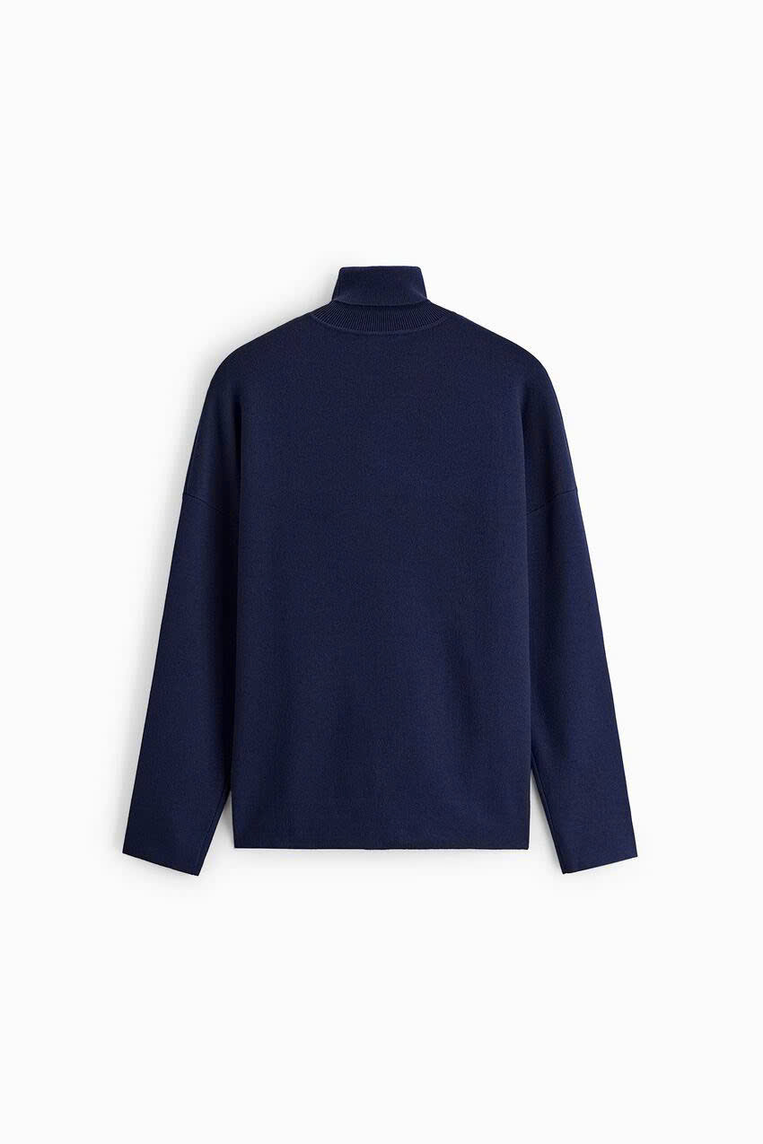 Áo Sweater Chính Hãng - Áo Len Zara Cổ Cao 'Navy' - 063230-NAV