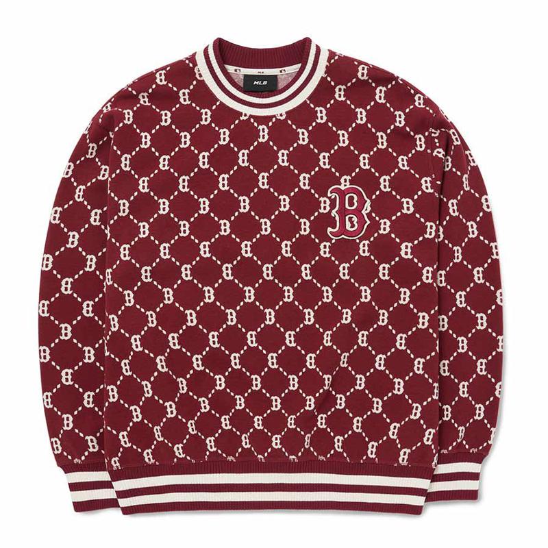 ÁO SWEATSHIRTS CHÍNH HÃNG - MLB Diamond Monogram Jacquard - 3AMTM0724-43WIS