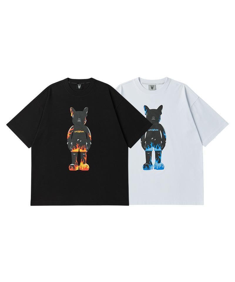 ÁO THỂ THAO HÈ - LifeWork Flame Figure Short-Sleeved White - LW232TS418-01