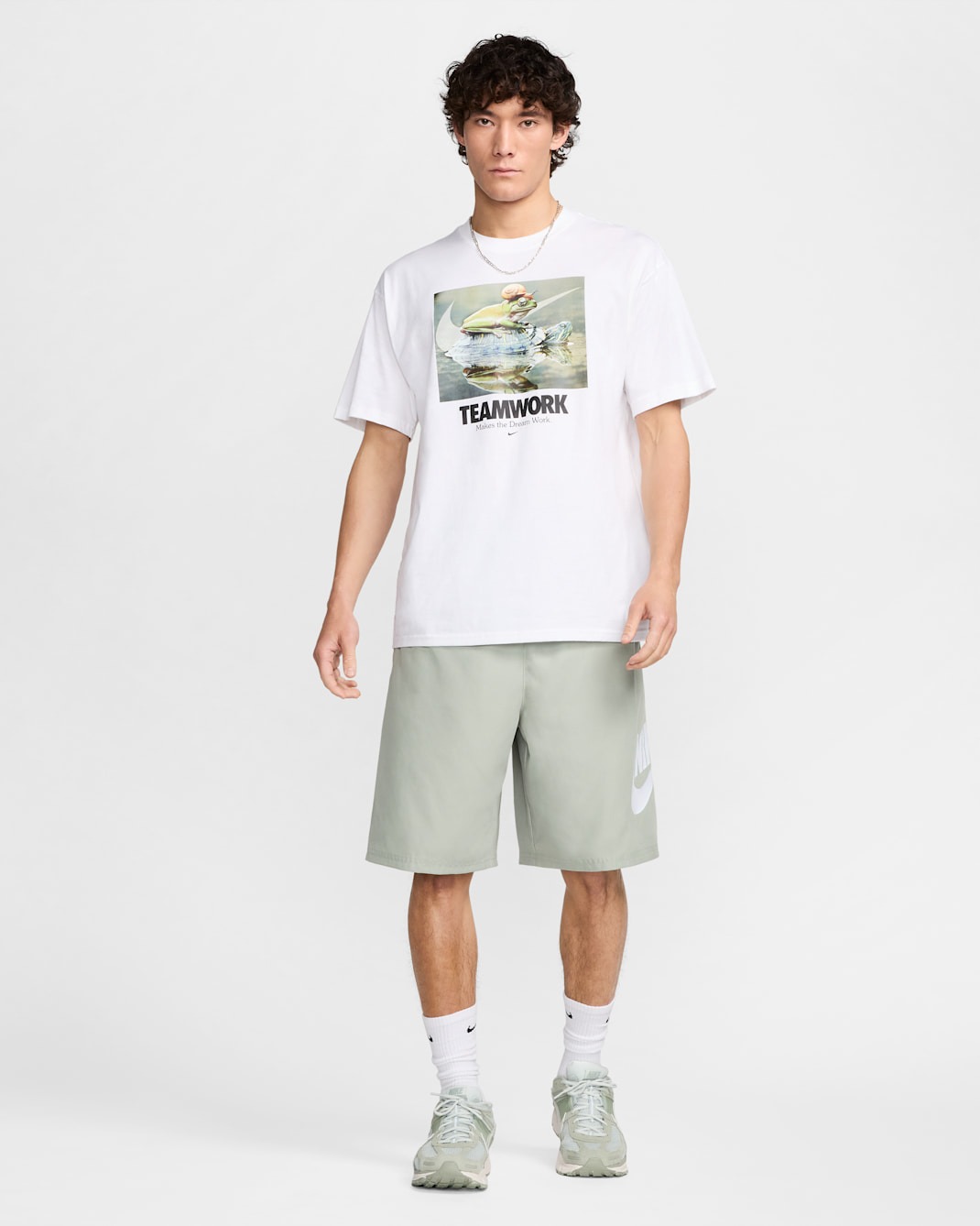 Áo Tshirts Chính Hãng - Nike Self Design Round Neck White T-Shirt - HF0002-100