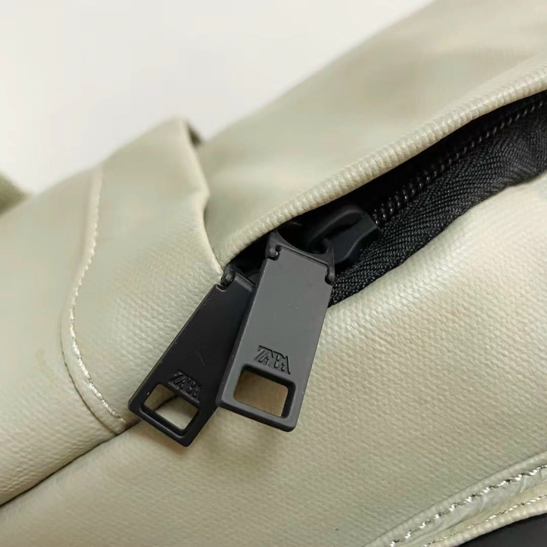 Balo Đi Học Zara Rubberised Canvas Backpack Gray