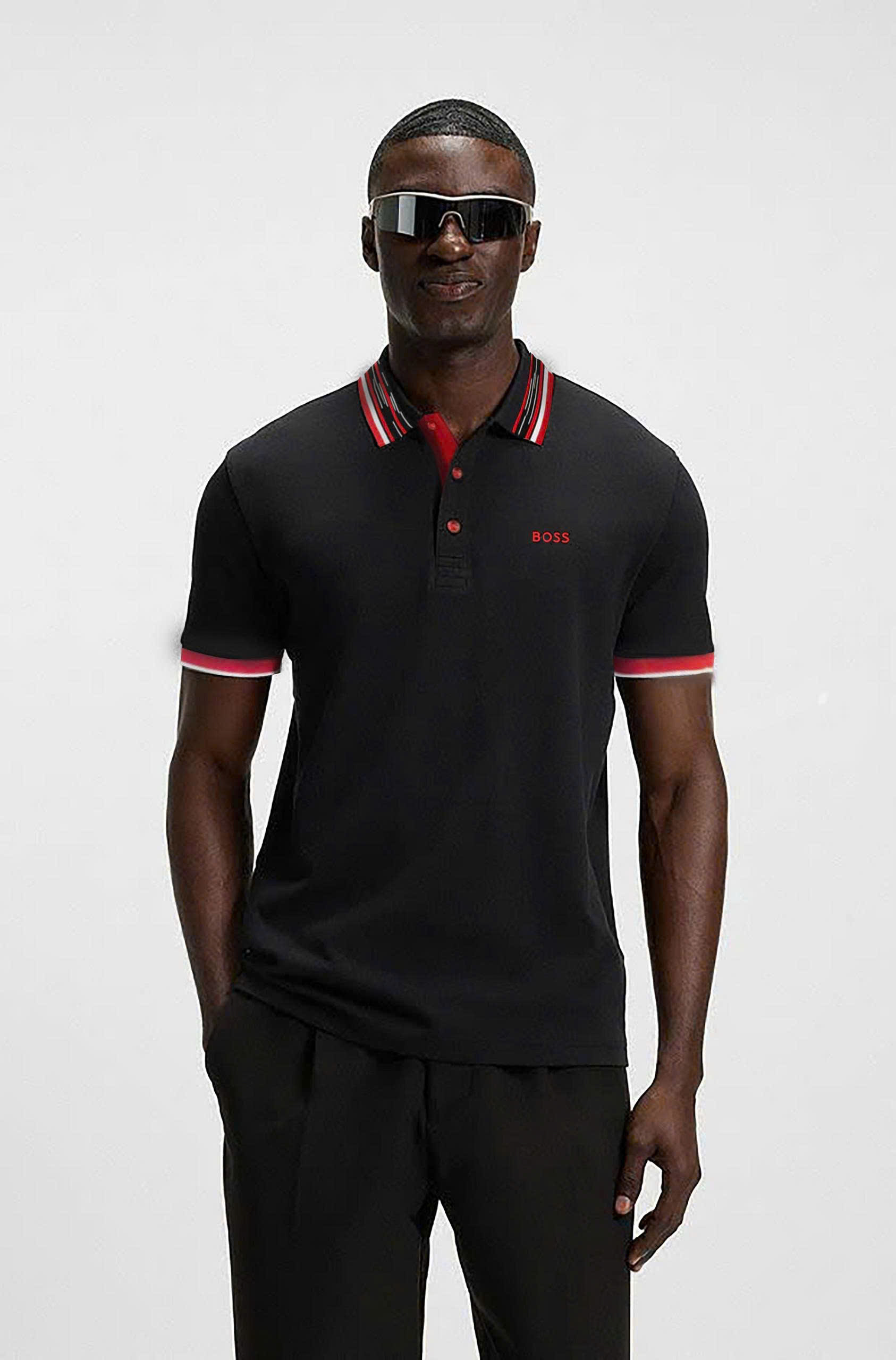 Áo Polo Chính Hãng - Hugo BOSS Paddy Polo ''Black/Red Pattern'' - 50426057-04
