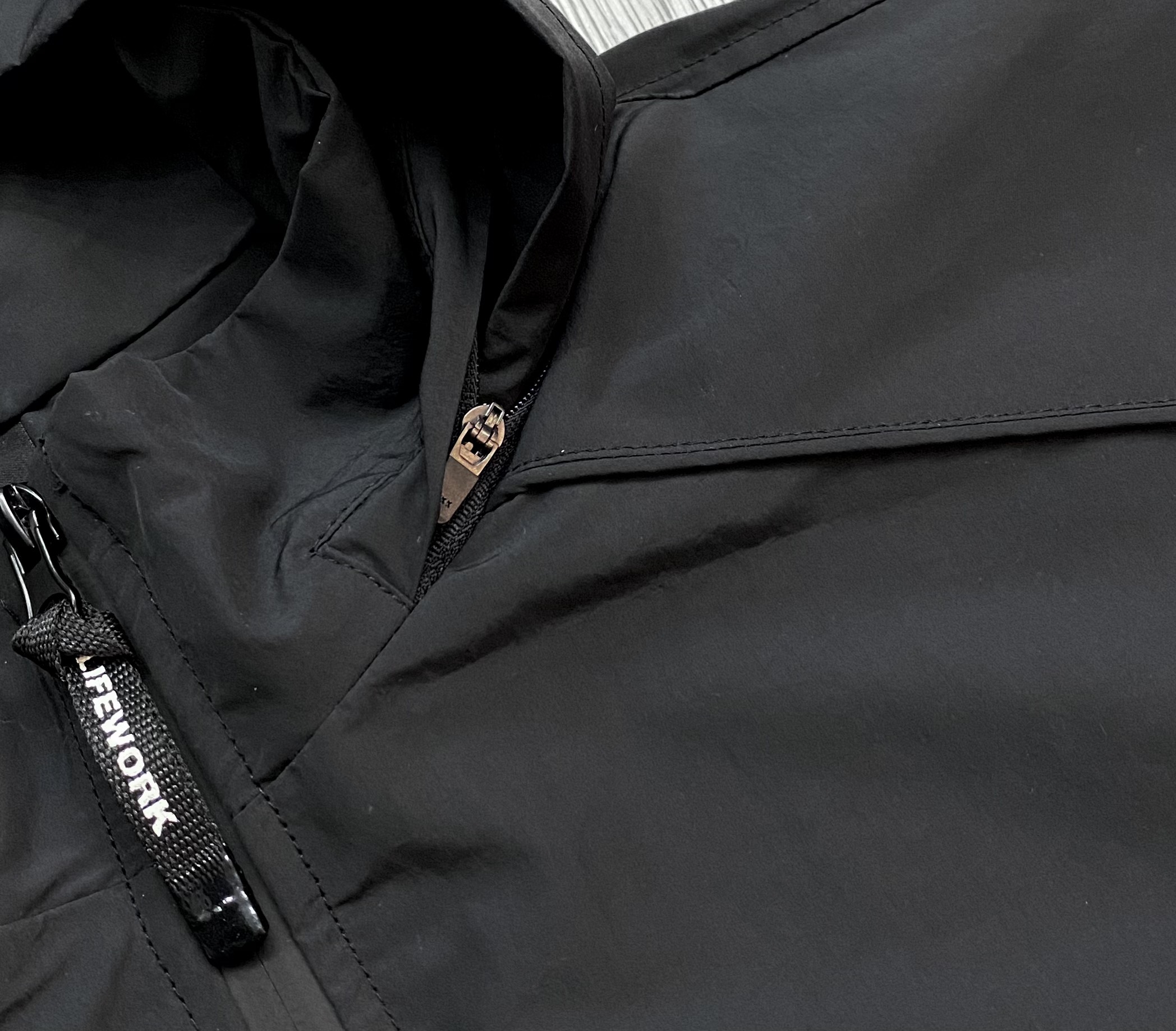Áo Khoác Chính Hãng - Áo Gió 2 Lớp Life Work  For Men Double Logo High-Neck Windbreaker 'Black' - LW232JP470-2
