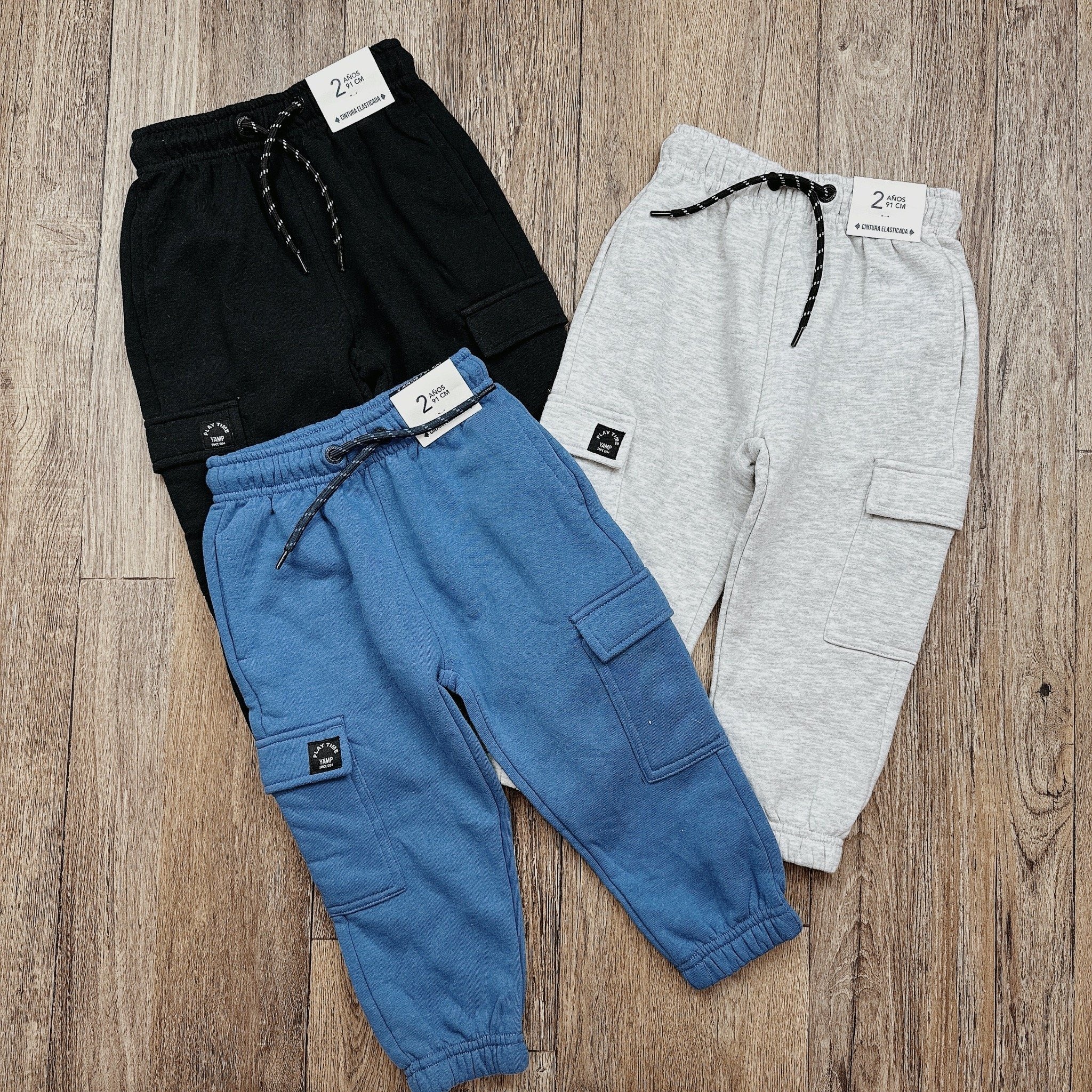 Quần Trẻ Em - Yamp Boy Flannel Cargo Sweatpants 'Grey'- QYA-02