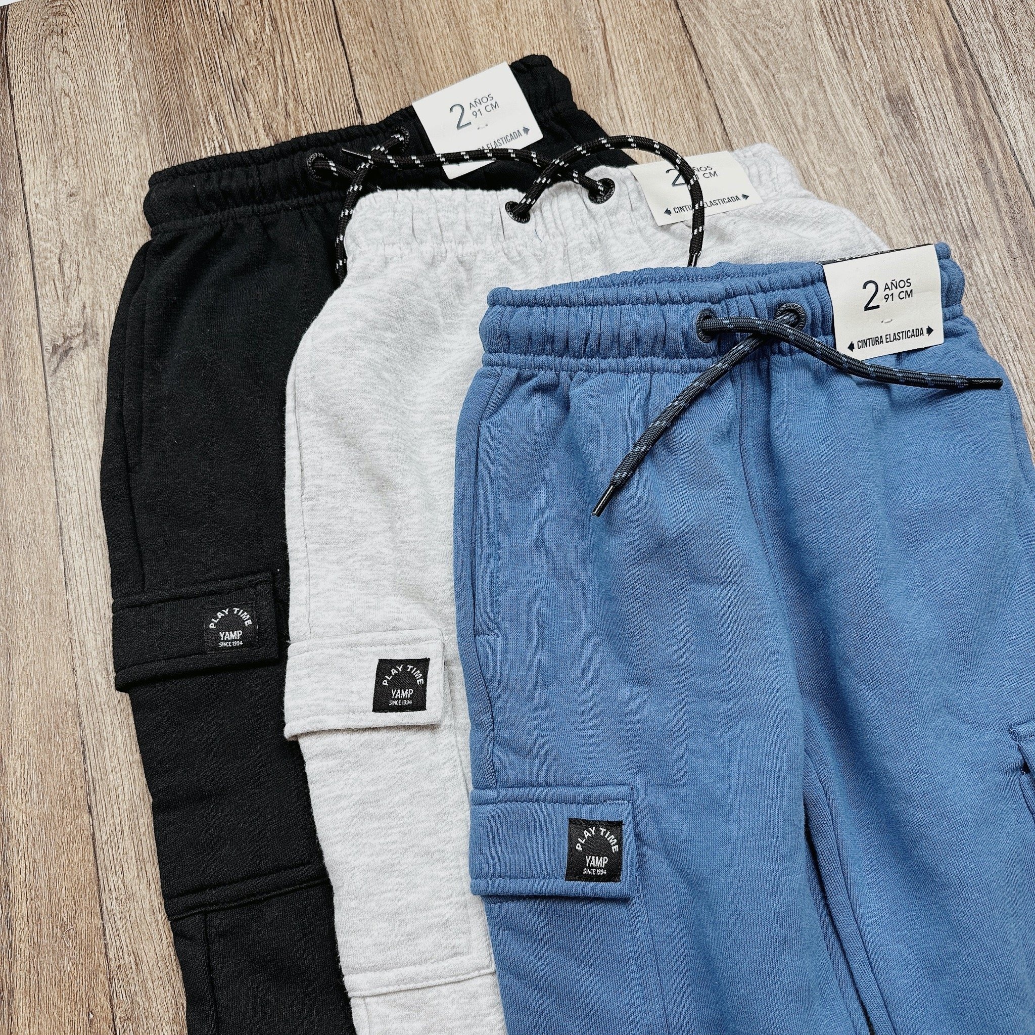 Quần Trẻ Em - Yamp Boy Flannel Cargo Sweatpants 'Grey'- QYA-02