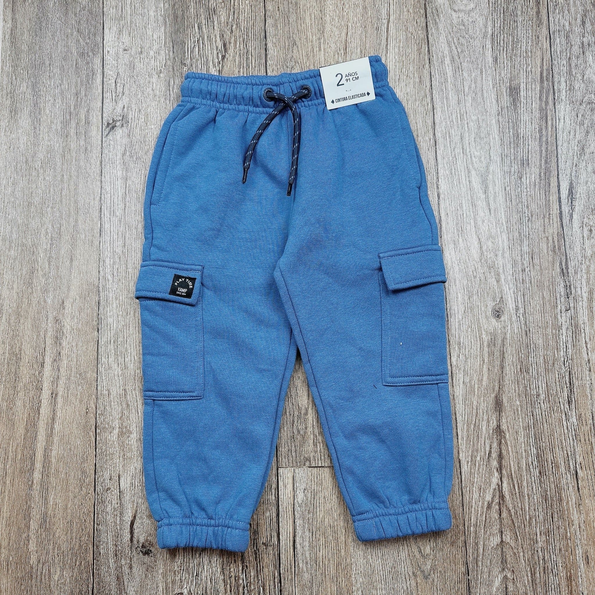 Quần Trẻ Em - Yamp Boy Flannel Cargo Sweatpants 'Blue'- QYA-04