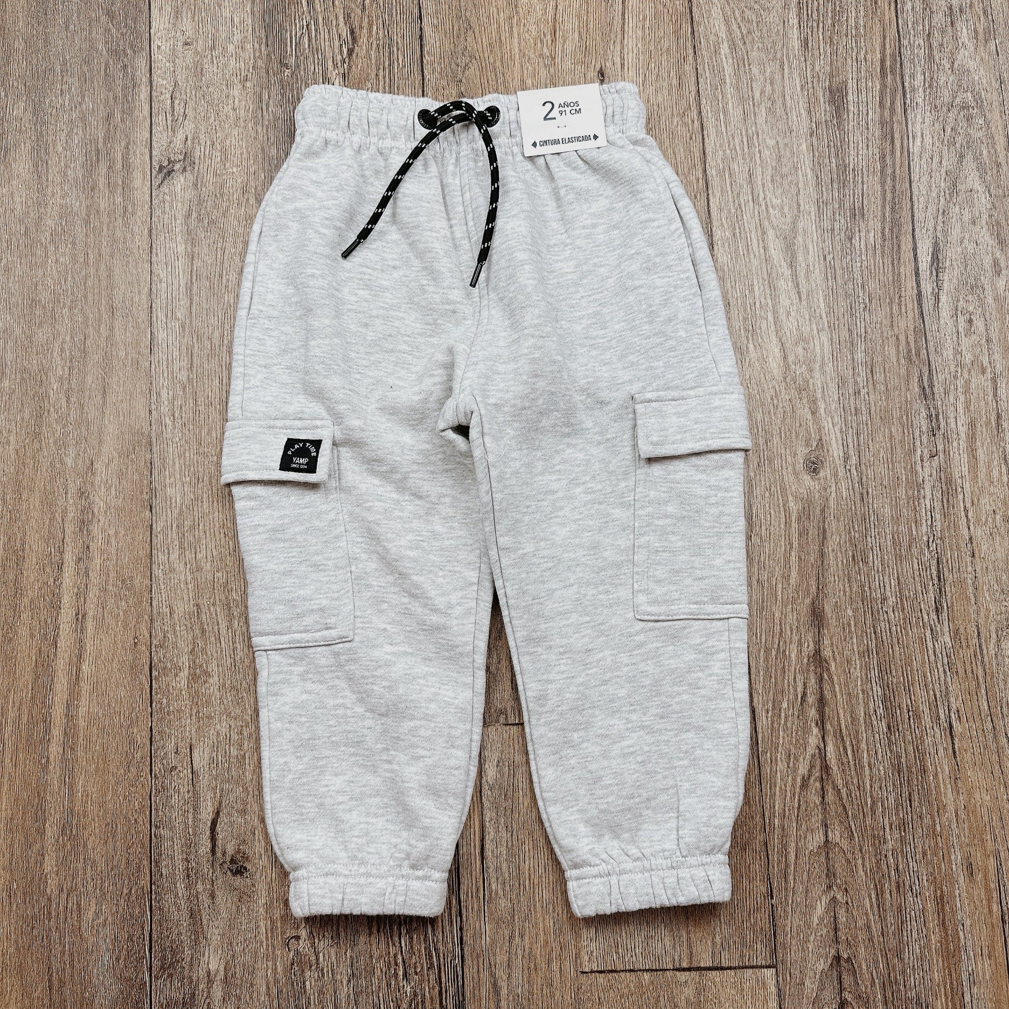 Quần Trẻ Em - Yamp Boy Flannel Cargo Sweatpants 'Grey'- QYA-02