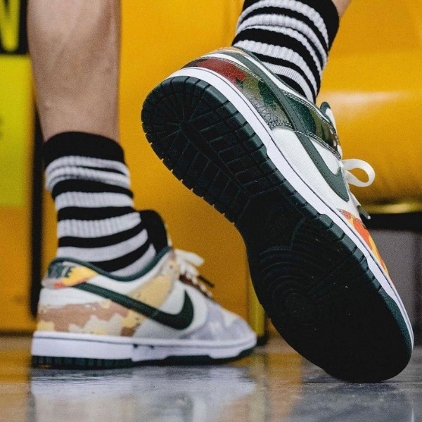 Giày Casual Chính Hãng - Nike Dunk Low SE GS 'Sail Multi Camo' - DB1909-100