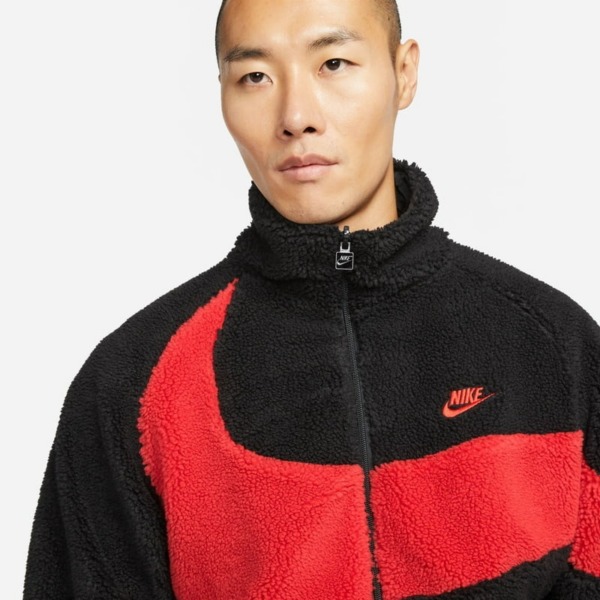 Áo Khoác Lông/Gió 2 Mặt Chính Hãng - Nike Sportswear Swoosh Black/Red - BQ6546-008