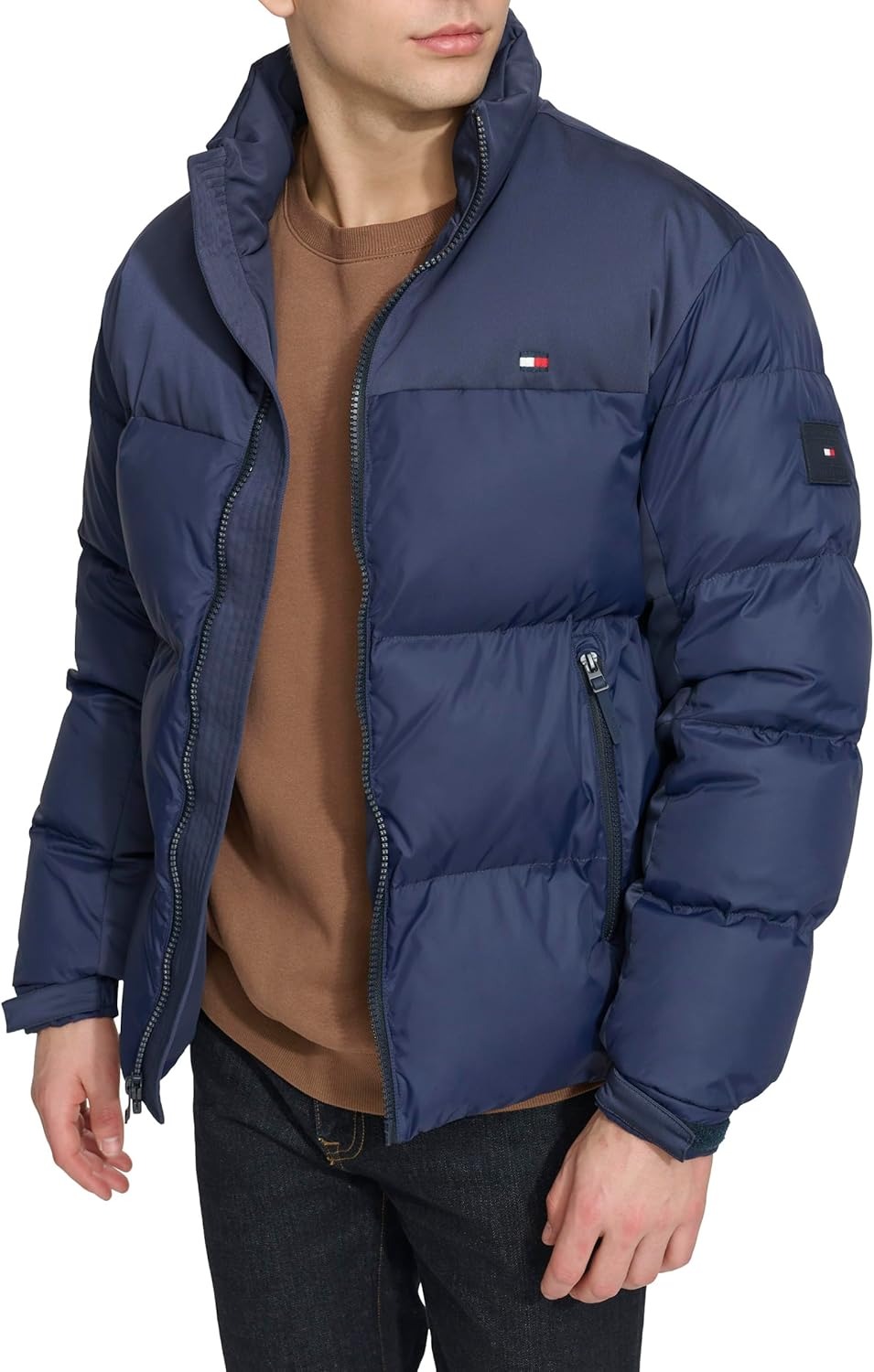 Áo Khoác Phao Chính Hãng - Tommy Hilfiger Mens Mixed-Media Puffer Jacket 