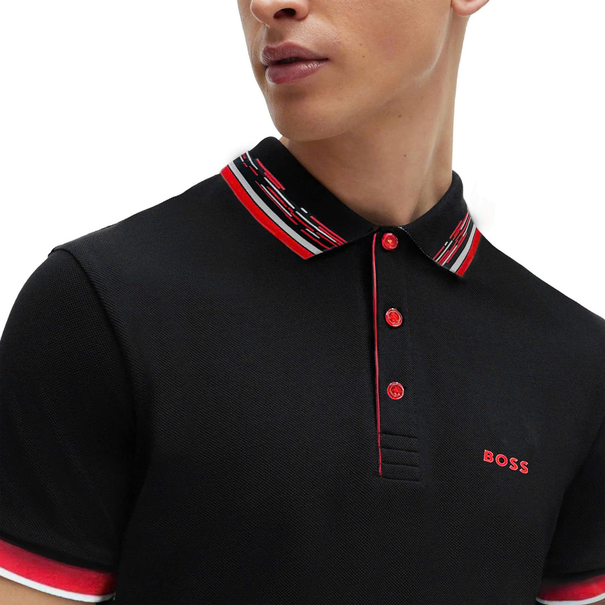 Áo Polo Chính Hãng - Hugo BOSS Paddy Polo ''Black/Red Pattern'' - 50426057-04