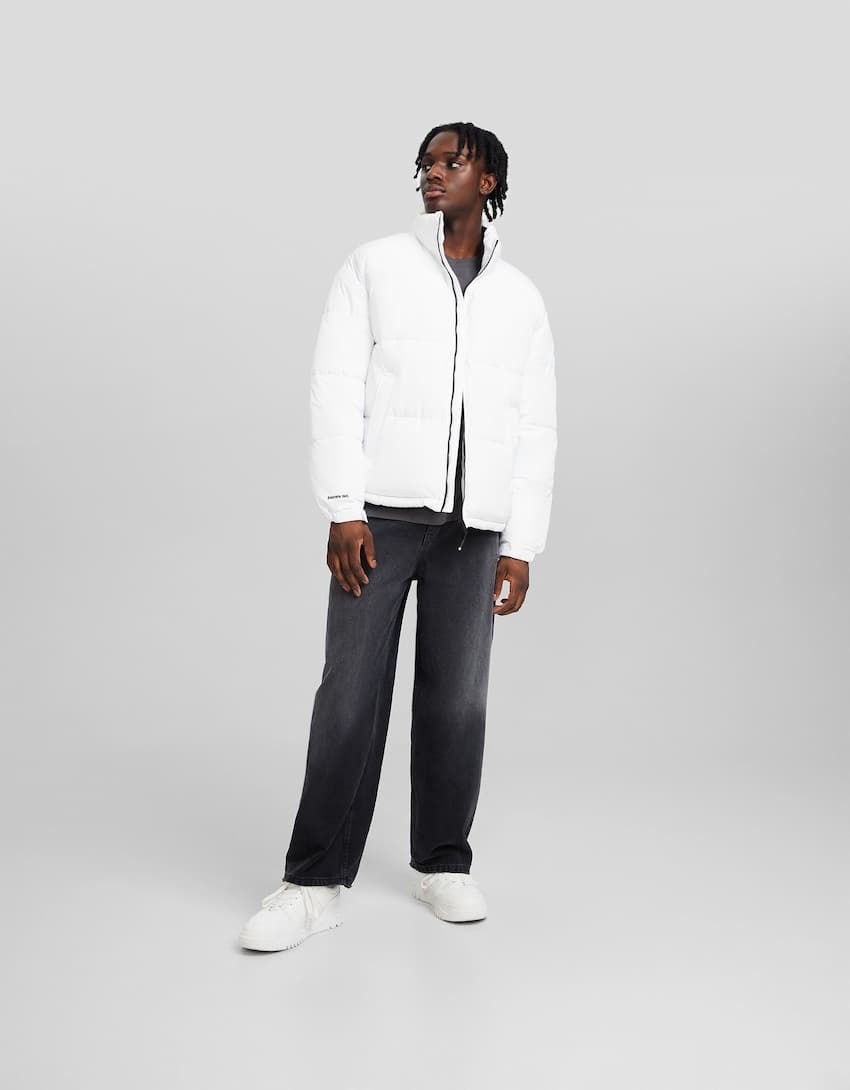 Áo Khoác Chính Hãng - ÁO Phao Bershka ''White'' - 6679-085-250